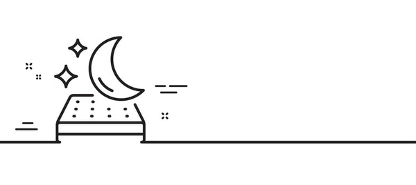 Madrasslinerikonen Nattsömnsängsskylt Månsymbol Minimal Linje Illustration Bakgrund Madrass Linje Ikonen — Stock vektor