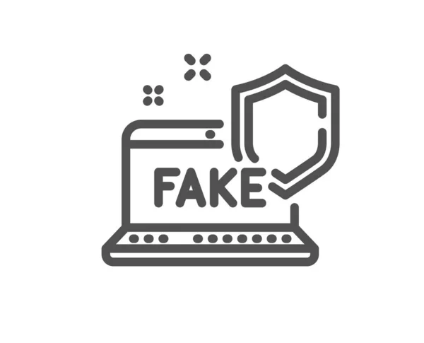 Fałszywa Ikona Linii Internetowej Internetowy Znak Propagandowy Zły Symbol Prawdy — Wektor stockowy