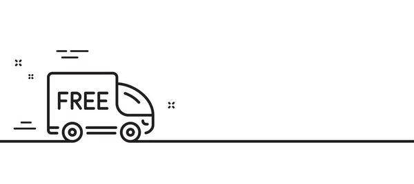 Icône Ligne Livraison Gratuite Panneau Camion Commercial Symbole Décharge Illustration — Image vectorielle