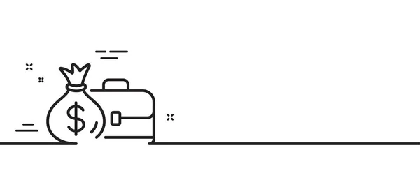 Піктограма Ділової Лінії Портфоліо Символ Заробітної Плати Дипломат Знаком Грошовий — стоковий вектор