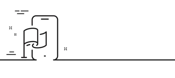 Standort App Zeilensymbol Ziel Ziel Schild Flaggenzeiger Symbol Minimale Zeilenillustration — Stockvektor