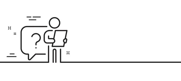 Поиск Значок Линии Сотрудника Подпись Кандидата Допрос Символ Вопроса Иллюстрация — стоковый вектор