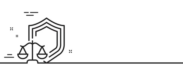 Значок Линии Масштаба Правосудия Знак Шкалы Правосудия Символ Защиты Закона — стоковый вектор