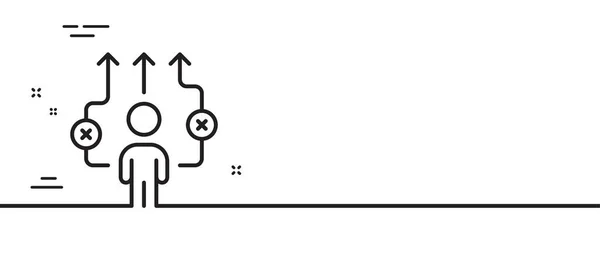 Correct Werkproces Lijn Icoon Zakelijke Bewegwijzering Kies Het Padsymbool Minimale — Stockvector