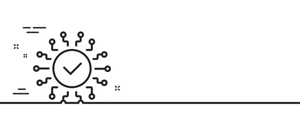 Icône Ligne Réseau Sécurité Signe Cyberdéfense Symbole Intelligence Artificielle Illustration — Image vectorielle