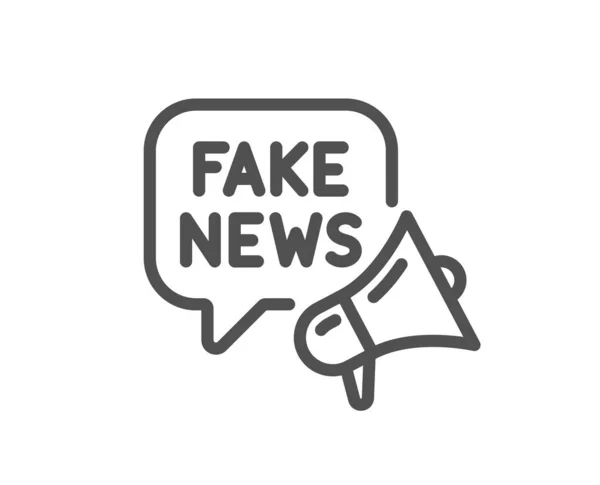 Fake Nieuws Lijn Icoon Propaganda Samenzwering Chat Teken Verkeerde Waarheidsmegafoon — Stockvector