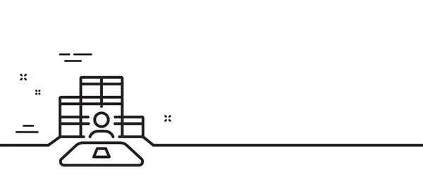 Icône Ligne Inventaire Panneau Directeur Entrepôt Boîtes Gros Symbole Illustration — Image vectorielle