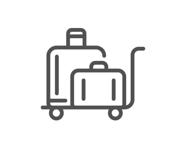 Das Symbol Der Gepäckwagen Linie Koffertaschenschild Symbol Für Die Gepäckausgabe — Stockvektor