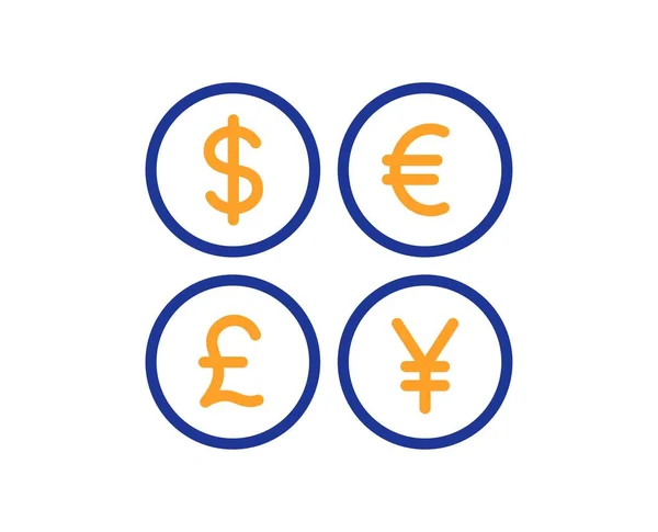 Icône Ligne Monétaire Signe Échange Argent Symbole Boursier Concept Coloré — Image vectorielle