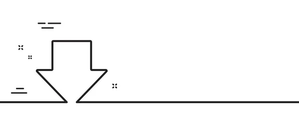 下载线图标 互联网下载标志 加载文件符号 最小线条图解背景 下载线图标模式横幅 白色网络模板的概念 — 图库矢量图片