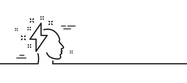Креативна Піктограма Лінії Мозкового Штурму Людська Голова Знаком Блискавки Символ — стоковий вектор