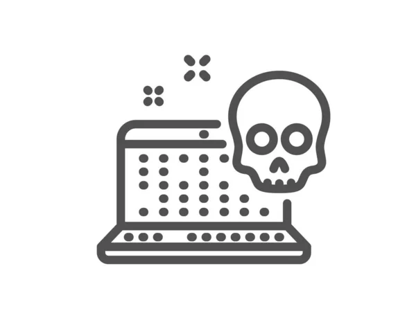 Cyber Angriff Linie Symbol Ransomware Drohung Zeichen Computer Phishing Virus — Stockvektor