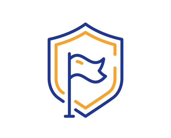 Icono Línea Escudo Firma Privacidad Segura Símbolo Defensa Segura Concepto — Vector de stock