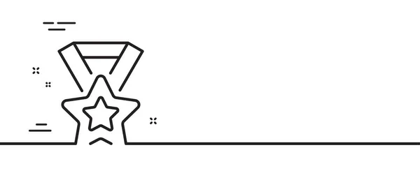 Winner Ribbon Line Icon Ausgezeichnetes Sternzeichen Bestes Leistungssymbol Minimale Zeilenillustration — Stockvektor