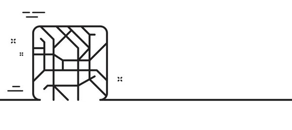 Ícone Linha Mapa Metro Sinal Metro Subterrâneo Símbolo Mapa Topológico — Vetor de Stock