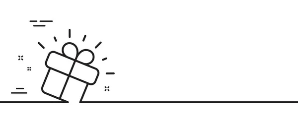 Ikona Linii Prezentów Obecny Znak Pudełka Symbol Marketingu Marki Minimalne — Wektor stockowy