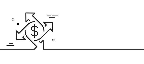 Ikonen För Betalningsväxlingstjänster Ett Dollartecken Ekonomiöverföringssymbol Minimal Linje Illustration Bakgrund — Stock vektor