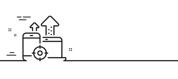 Иконка Линии Seo Устройств Знак Веб Таргетинг Символ Управления Движением — стоковый вектор