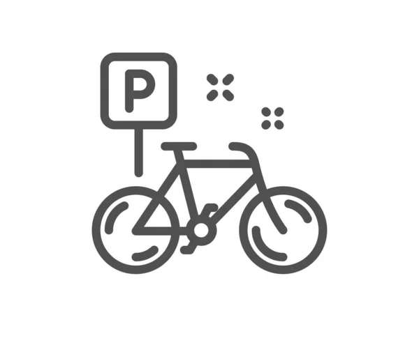 Bike Line Ikone Fahrradparkplatzschild Symbol Des Städtischen Verkehrs Qualitäts Design — Stockvektor