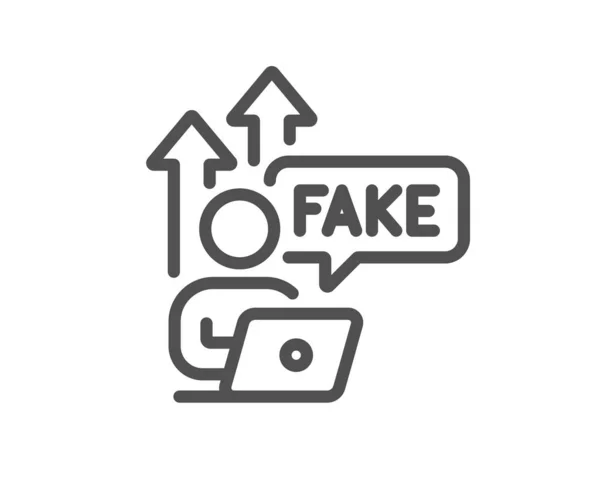 Fake Internet Line Icon Web Propaganda Zeichen Falsches Wahrheitssymbol Qualitäts — Stockvektor