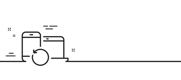 Herstel Apparaten Lijn Pictogram Een Back Datateken Herstel Informatie Symbool — Stockvector