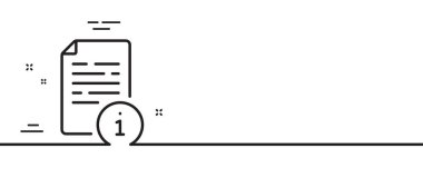 Komut satırı simgesi. Kullanıcı el işareti. Bilgi belgesi sembolü. Asgari çizgi çizimi arka planı. Manüel çizgi simge pankartı. Beyaz ağ şablonu konsepti. Vektör