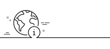 Web bilgi satırı simgesi. İnternet bilgi işareti. Küresel bilgilendirme sembolü Asgari çizgi çizimi arka planı. İnternet çizgisi simge pankartı. Beyaz ağ şablonu konsepti. Vektör