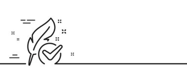 Hipoalerjenik test çizgisi simgesi. Tüy işareti. Sentetik sembol yok. Asgari çizgi çizimi arka planı. Hipoalerjenik test çizgisi simge desenli pankart. Beyaz ağ şablonu konsepti. Vektör