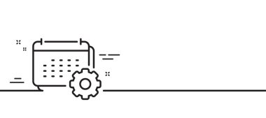 Takvim çizgisi simgesi. Yıllık planlama tabelası. Olay takvimi sembolü. Asgari çizgi çizimi arka planı. Takvim çizgisi simge pankartı. Beyaz ağ şablonu konsepti. Vektör