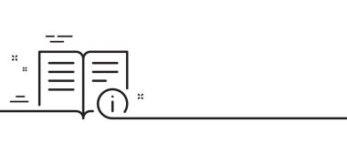 Teknik bilgi hattı simgesi. Talimat işareti. Asgari çizgi çizimi arka planı. Teknik bilgi satırı simge desenli pankart. Beyaz ağ şablonu konsepti. Vektör