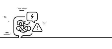 Stres çizgisi simgesi. Psikoloji sohbet tabelası. Zihinsel sağlık sembolü. Asgari çizgi çizimi arka planı. Stres çizgisi ikon desenli pankart. Beyaz ağ şablonu konsepti. Vektör