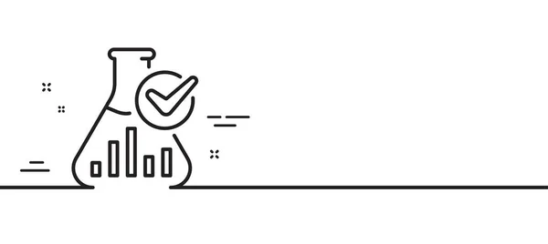 Ikonen För Kemilabbet Laboratoriets Kolvtecken Analyssymbol Minimal Linje Illustration Bakgrund — Stock vektor