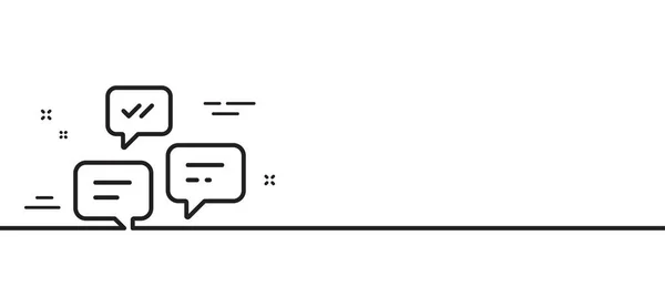 Chat Messages Icône Ligne Conversation Signe Sms Symbole Communication Illustration — Image vectorielle