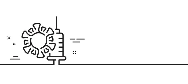 Coronavirus Vaccine Linje Ikon Tegn Virus Infektion Beskytte Symbol Minimal – Stock-vektor