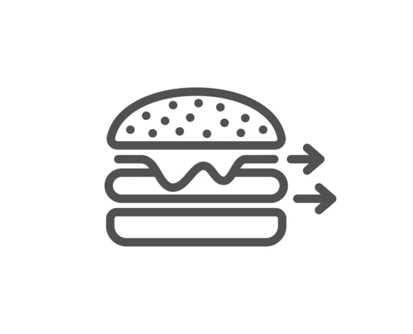 Значок Линии Доставки Еды Вывеска Бургер Символ Общественного Питания Элемент — стоковый вектор