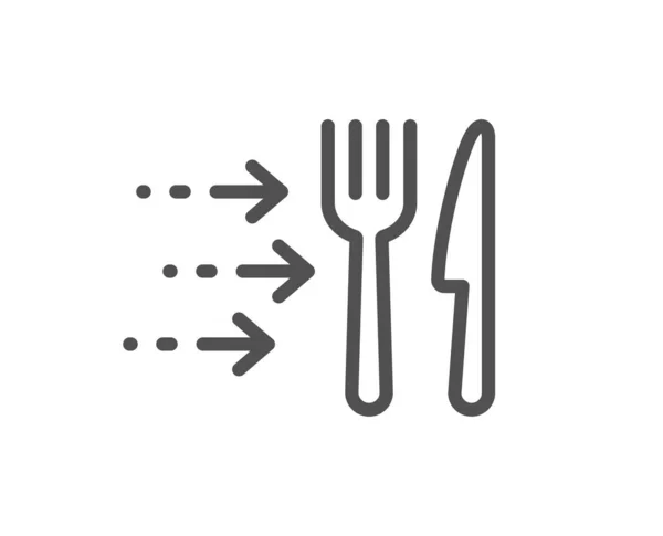 Icono Línea Entrega Alimentos Signo Pedido Restaurante Símbolo Servicio Catering — Vector de stock