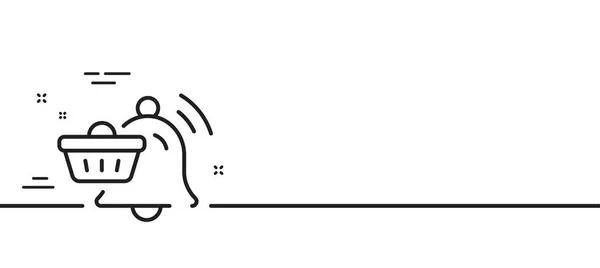 通知カートラインアイコン アラーム リマインダー ショッピングメッセージのシンボル 最小限の線のイラストの背景 通知カートラインアイコンパターンバナー ホワイトウェブテンプレートのコンセプト ベクトル — ストックベクタ
