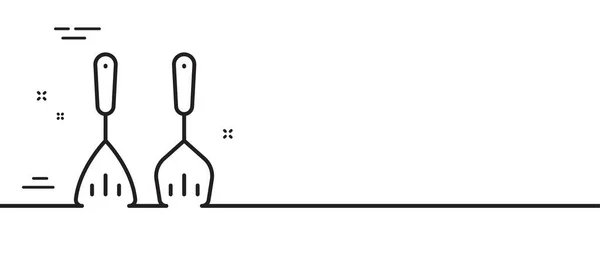 Matlagning Bestick Linje Ikon Kökstillbehör Tecken Matberedningssymbol Minimal Linje Illustration — Stock vektor