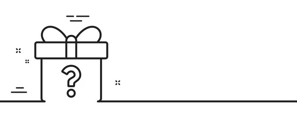 Cadeaudoosje Met Vraagteken Pictogram Aanwezig Verkoop Teken Verjaardag Shopping Symbool — Stockvector