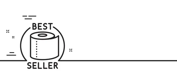 Toalettpapper Vävnad Rulle Linje Ikon Tecknet För Bästsäljare Coronavirus Shoppar — Stock vektor