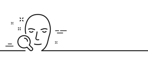 Faccia Icona Della Linea Ricerca Segno Riconoscimento Minimo Sfondo Illustrazione — Vettoriale Stock