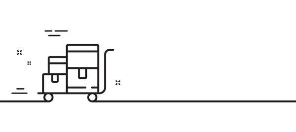 Значок Линии Инвентарной Тележки Вывеска Доставкой Символ Складских Коробок Иллюстрация — стоковый вектор
