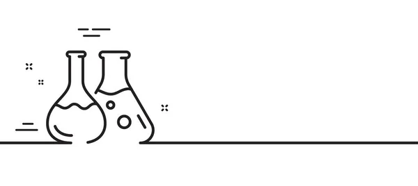 化学实验室的图标 实验室的烧瓶标志 分析符号 最小线条图解背景 化学实验室线条图标图案横幅 白色网络模板的概念 — 图库矢量图片