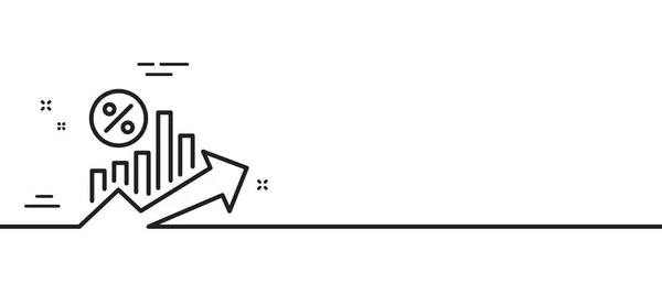 Icône Ligne Graphique Croissance Prêt Pourcentage Panneau Réduction Symbole Crédit — Image vectorielle