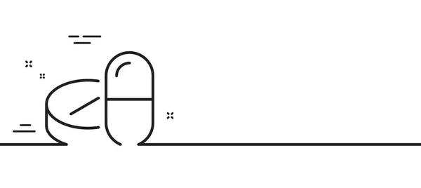 Médicaments Ligne Icône Des Cachets Médicaments Symbole Pharmaceutique Illustration Ligne — Image vectorielle