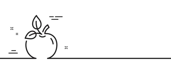 エコフードラインのアイコン 有機テストされたサイン 公正取引のシンボル 最小限の線のイラストの背景 エコフードラインアイコンパターンバナー ホワイトウェブテンプレートのコンセプト ベクトル — ストックベクタ
