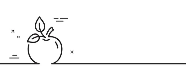 Eco Voedsel Lijn Icoon Biologisch Geteste Teken Fair Trade Symbool — Stockvector