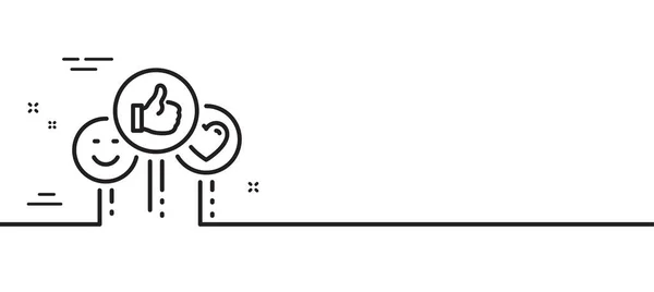 Médias Sociaux Comme Icône Ligne Pouce Air Sourire Positif Symbole — Image vectorielle