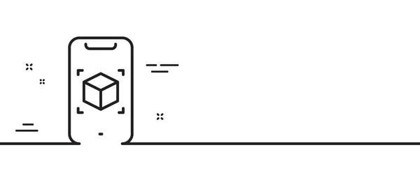 Augmented Reality Telefoonlijn Icoon Simulatieteken Kubus Symbool Minimale Lijn Illustratie — Stockvector