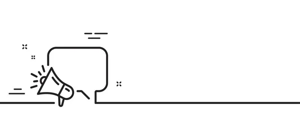 Icône Ligne Mégaphone Symbole Dispositif Publicitaire Marque Ambassadeur Bulle Discours — Image vectorielle